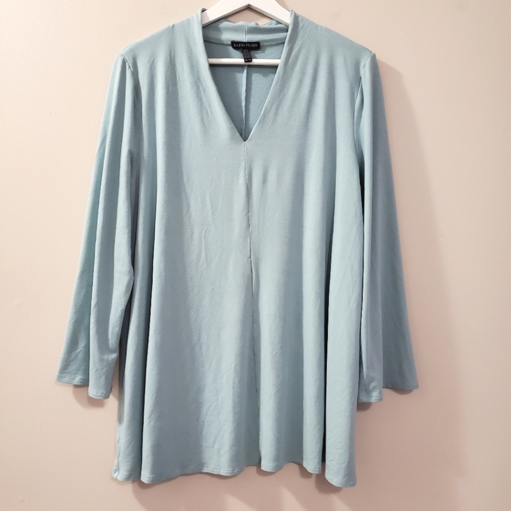 Eileen Fisher Light Blue Tunic Top